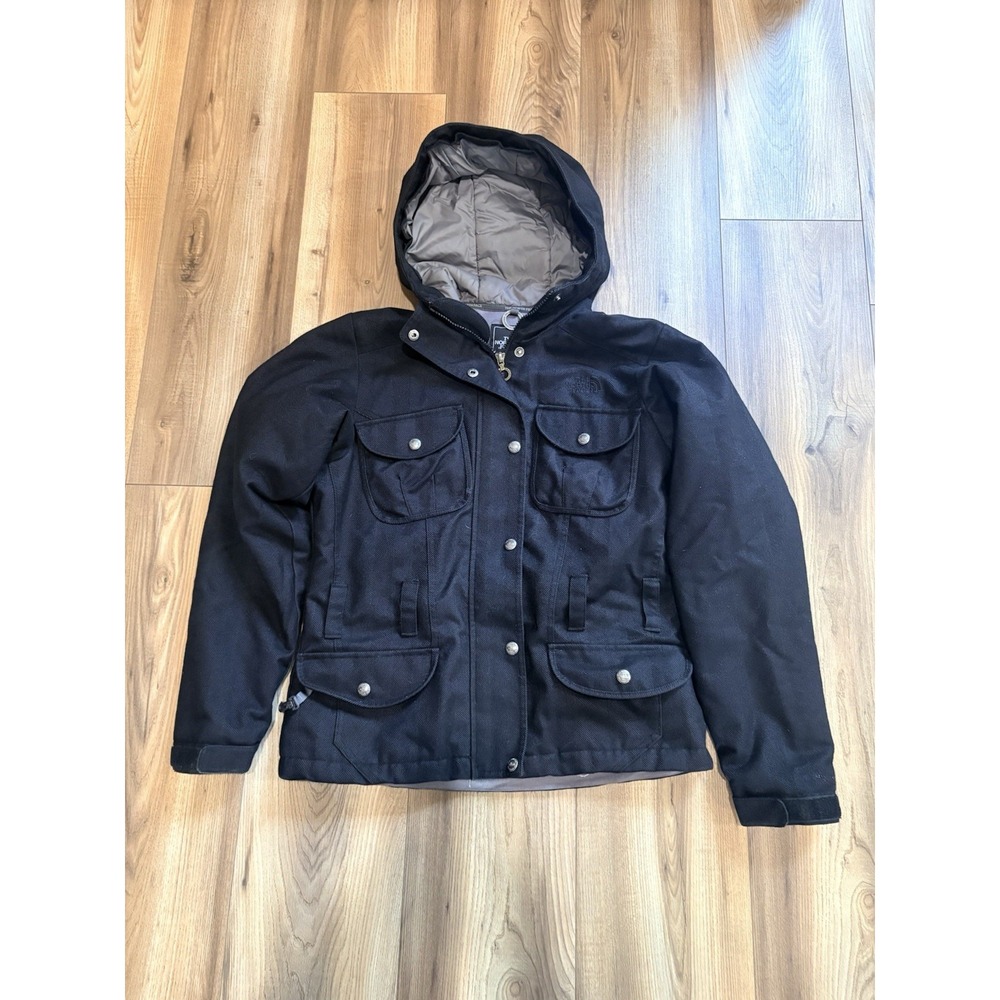 The North Face Utility Jacket Hooded Winter Coat Women's Small Quilted Black